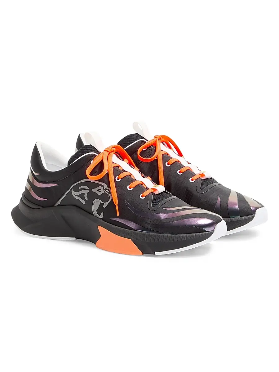 Valentino Men's Panther Blaze Low-Top Sneakers in Ripstop Fabric - Black | Thumbnail 2