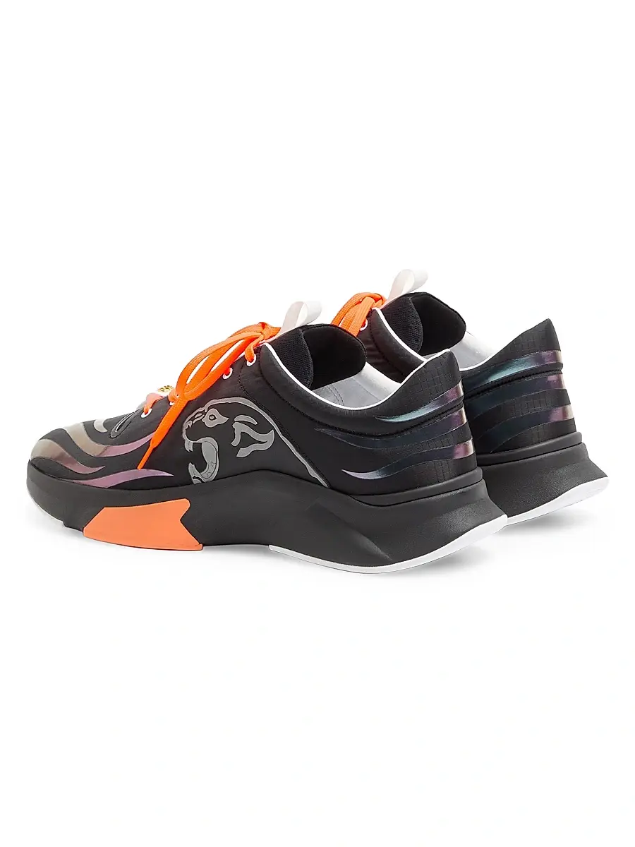 Valentino Men's Panther Blaze Low-Top Sneakers in Ripstop Fabric - Black | Thumbnail 3