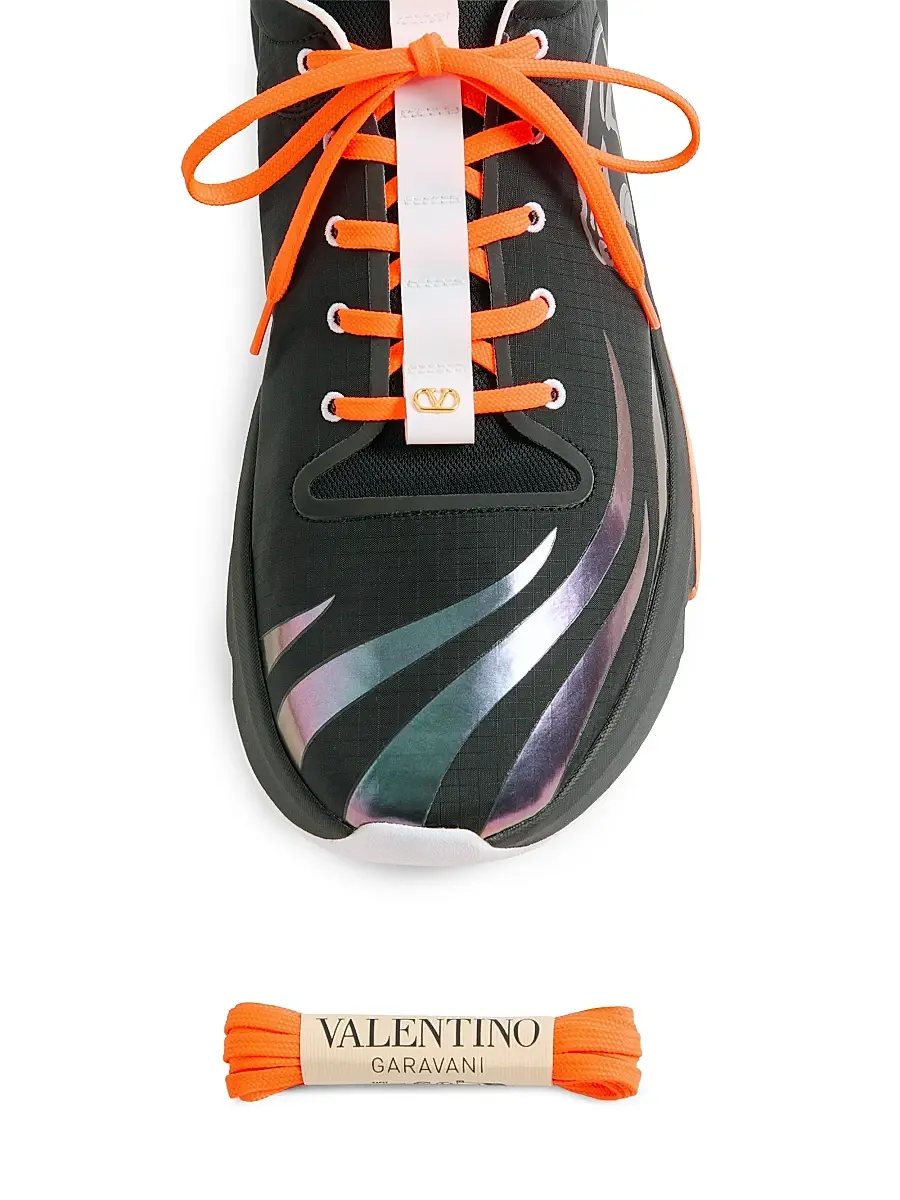 Valentino Men's Panther Blaze Low-Top Sneakers in Ripstop Fabric - Black | Thumbnail 5