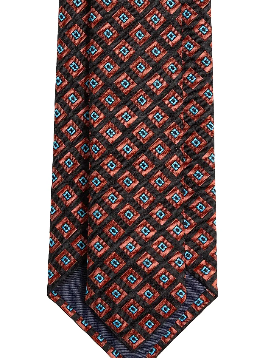 Valentino Men's Valentie Jacquard Cotton Tie with Chamber Pattern and Vlogo Signature Detail | Thumbnail 3 Valentino Men's Valentie Jacquard Cotton Tie with Chamber Pattern and Vlogo Signature Detail | Thumbnail 3