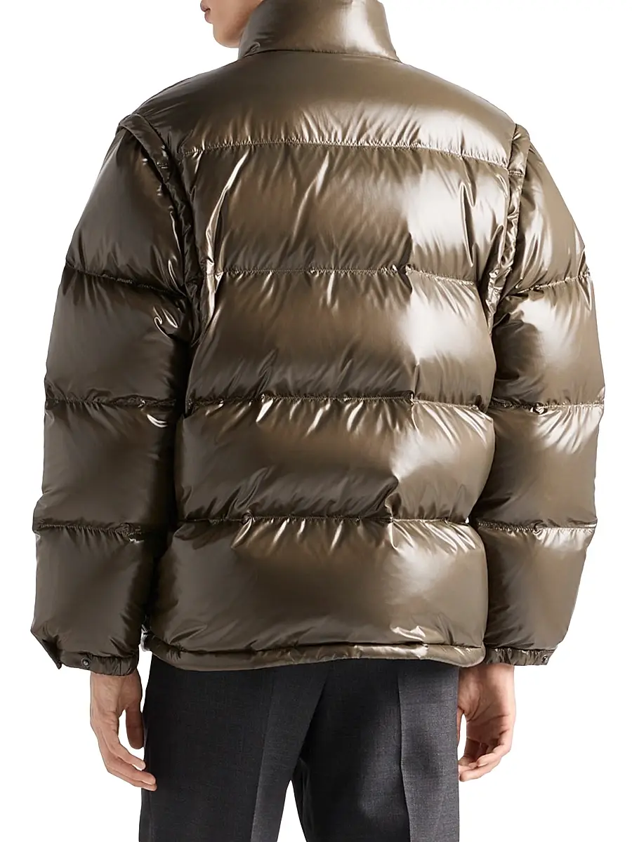 Prada Men's Medium-Weight Re-Nylon Down Jacket - Brown | Thumbnail 4 Prada Men's Medium-Weight Re-Nylon Down Jacket - Brown | Thumbnail 4