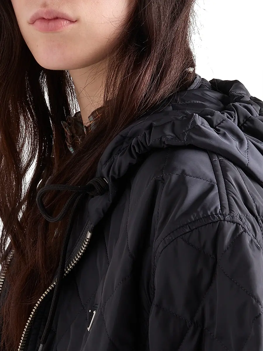 Prada Women's Lightweight Quilted Re-Nylon Jacket - Navy Blue | Thumbnail 6 Prada Women's Lightweight Quilted Re-Nylon Jacket - Navy Blue | Thumbnail 6