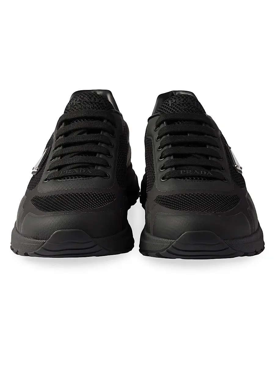 Prada Men's Prax 2.0 Fabric Sneakers - Black | Thumbnail 4 Prada Men's Prax 2.0 Fabric Sneakers - Black | Thumbnail 4