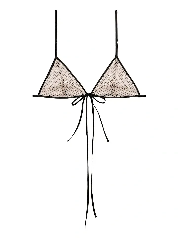 Women's Polka-Dot Silk Chiffon Bra Top