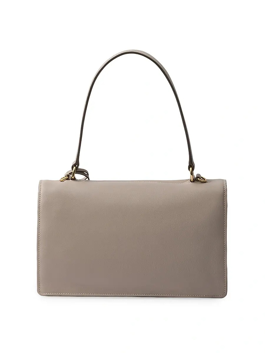 Prada Women's Soft Sound Leather Shoulder Bag - Grey | Thumbnail 3 Prada Women's Soft Sound Leather Shoulder Bag - Grey | Thumbnail 3