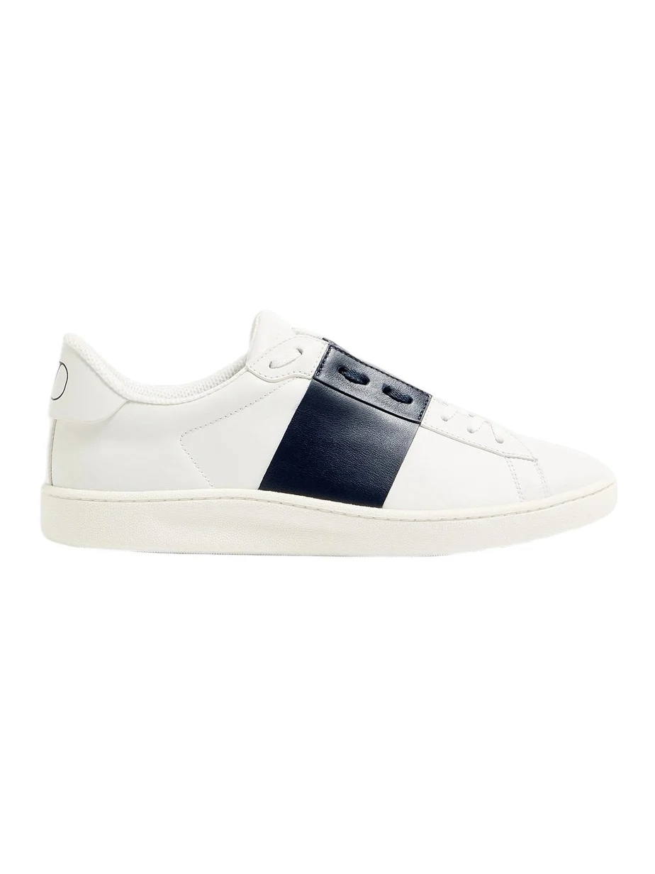 Valentino Men's Open Royco Sneakers in Nappa Calfskin - White Blue