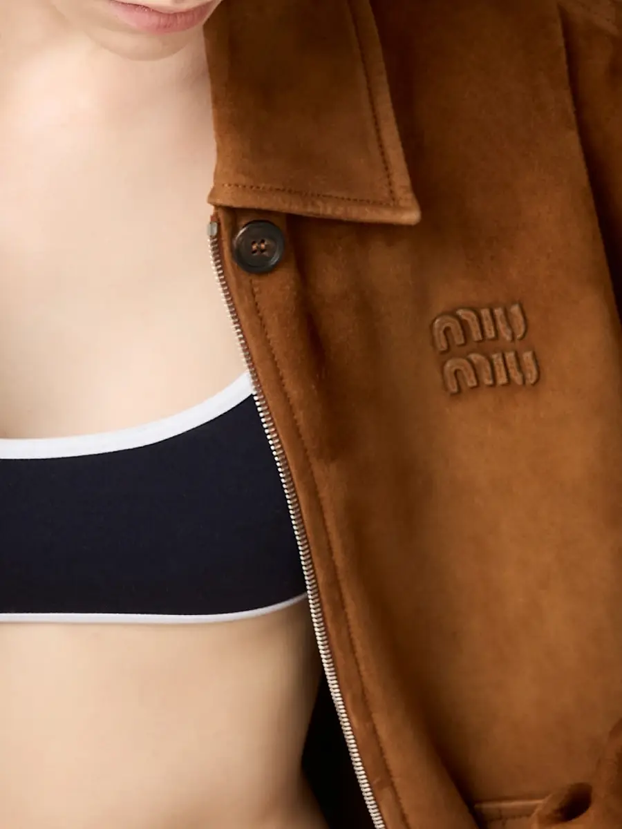Miu Miu Women's Suede Blouson Jacket | Thumbnail 6 Miu Miu Women's Suede Blouson Jacket | Thumbnail 6