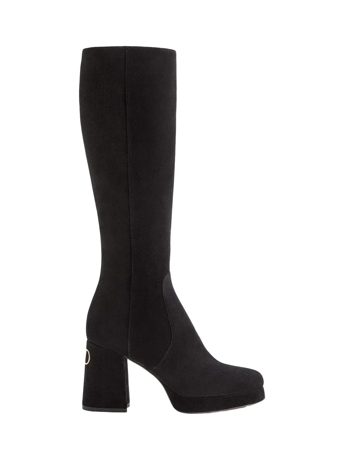 Valentino Women's Fawcette 90MM Platform Boots in Crust Leather - Black