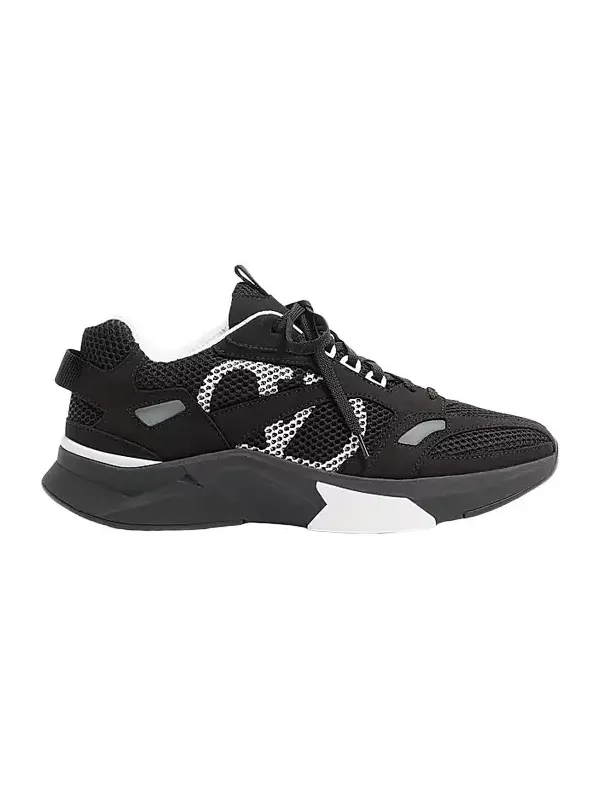 Men's Demivee Sneakers in Mesh Fabric with Suede Inserts - Black Men's Demivee Sneakers in Mesh Fabric with Suede Inserts - Black
