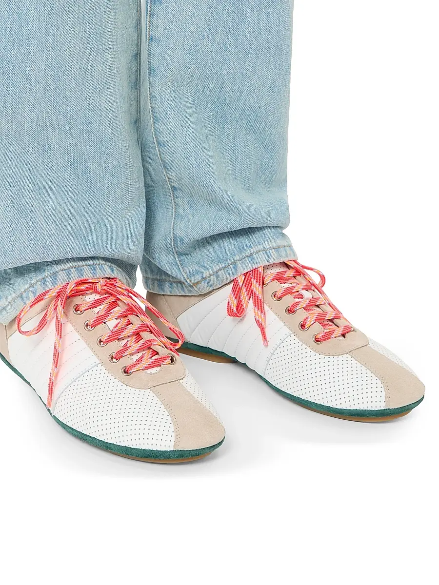 Valentino Men's Strikie Sneakers in Perforated Nappa and Suede - White | Thumbnail 7 Valentino Men's Strikie Sneakers in Perforated Nappa and Suede - White | Thumbnail 7