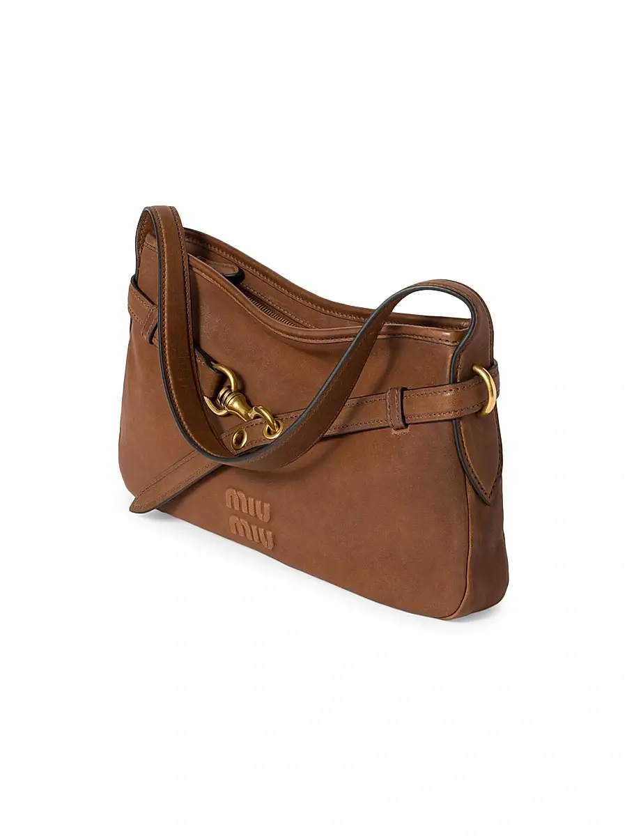 Miu Miu Women's Aventure Nappa Leather Shoulder Bag | Thumbnail 3 Miu Miu Women's Aventure Nappa Leather Shoulder Bag | Thumbnail 3