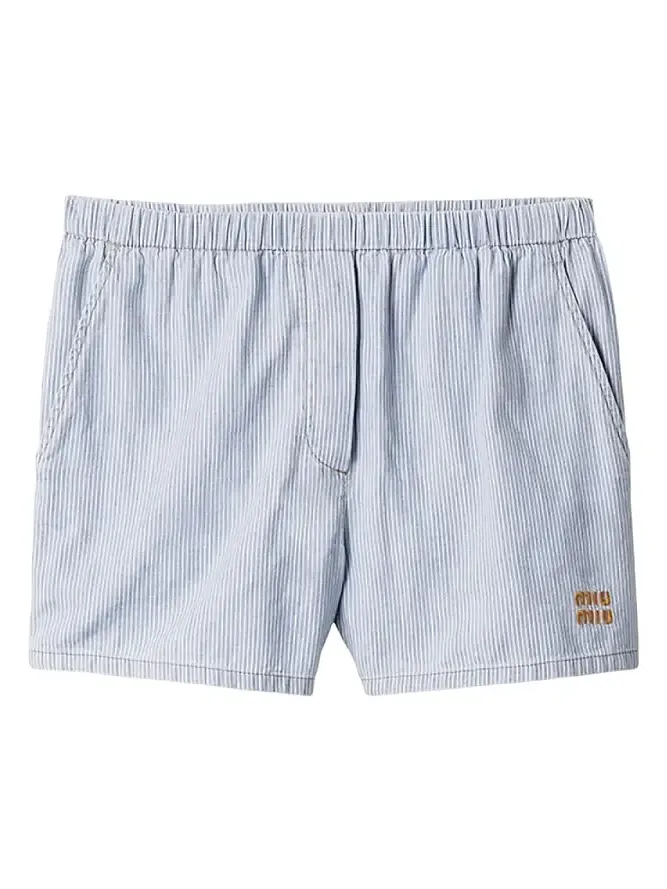 Women's Striped Chambray Bermudas