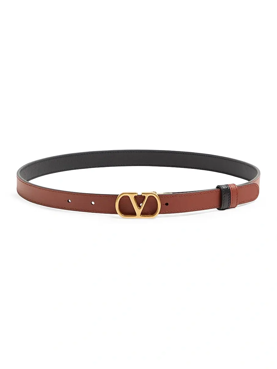 Valentino Women's VLogo Signature Reversible Shiny Calfskin Belt 20MM | Thumbnail 3 Valentino Women's VLogo Signature Reversible Shiny Calfskin Belt 20MM | Thumbnail 3