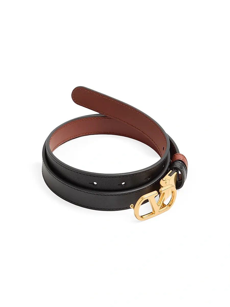 Valentino Women's VLogo Signature Reversible Shiny Calfskin Belt 20MM | Thumbnail 4 Valentino Women's VLogo Signature Reversible Shiny Calfskin Belt 20MM | Thumbnail 4