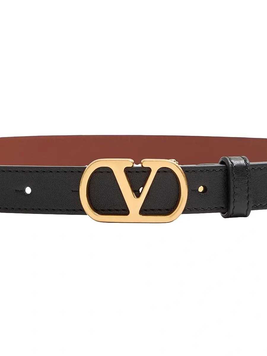 Valentino Women's VLogo Signature Reversible Shiny Calfskin Belt 20MM | Thumbnail 5 Valentino Women's VLogo Signature Reversible Shiny Calfskin Belt 20MM | Thumbnail 5