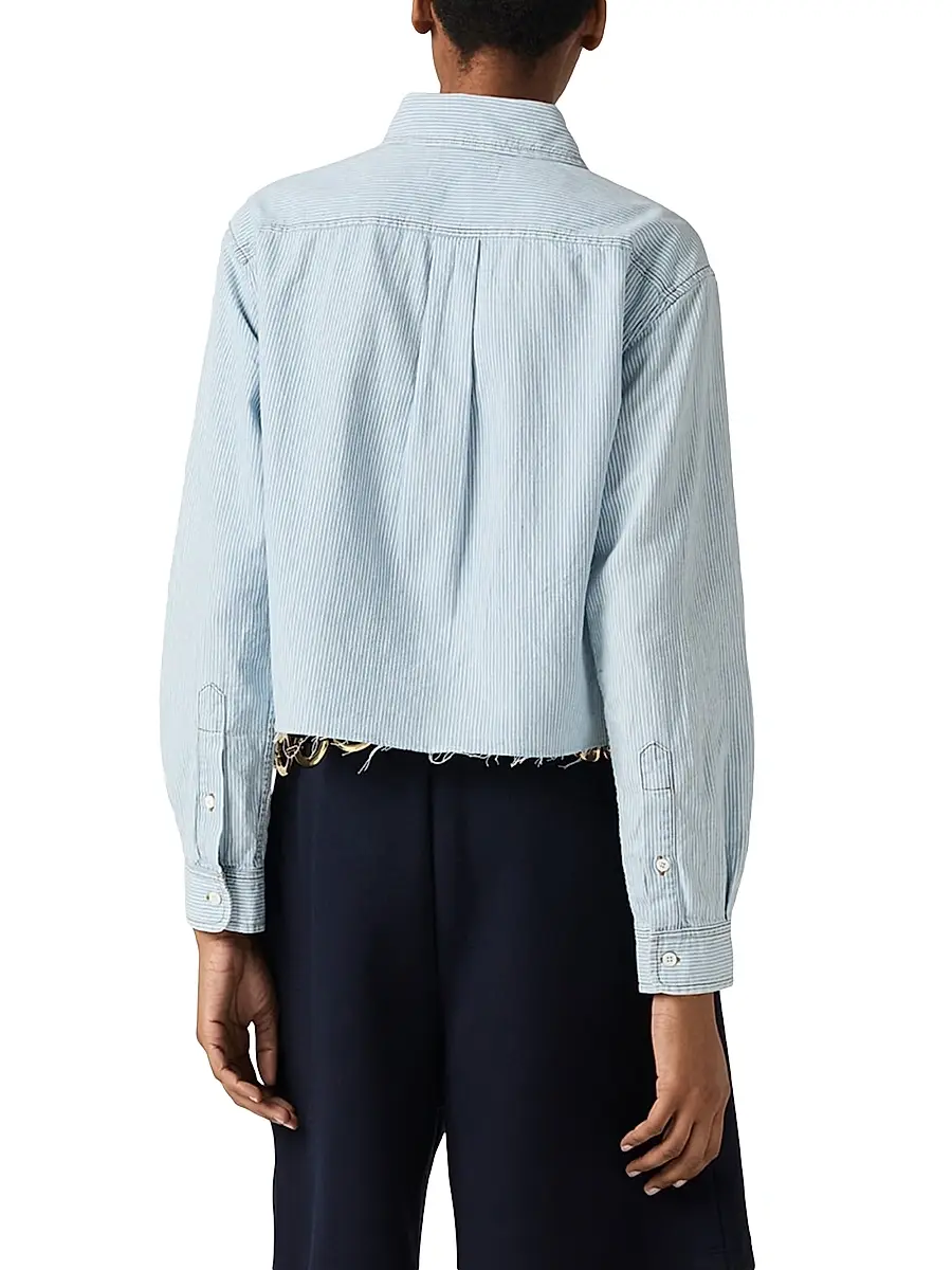Miu Miu Women's Striped Chambray Shirt | Thumbnail 3