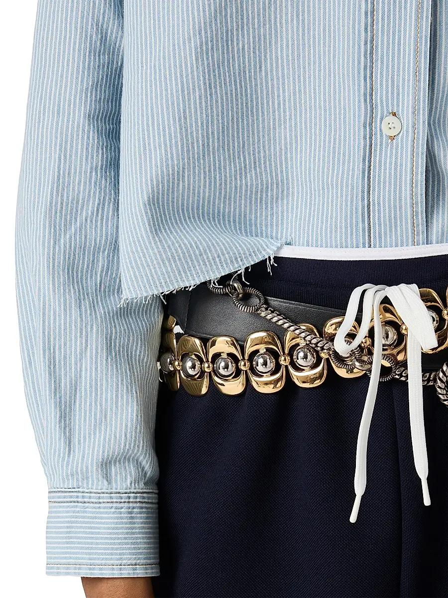 Miu Miu Women's Striped Chambray Shirt | Thumbnail 5