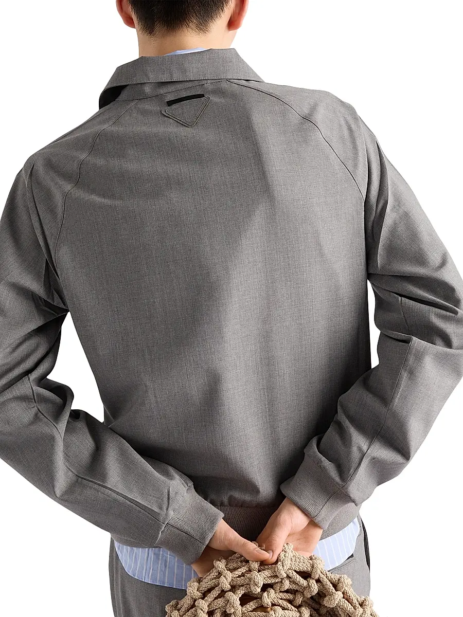 Prada Men's Wool Jacket - Grey | Thumbnail 4 Prada Men's Wool Jacket - Grey | Thumbnail 4