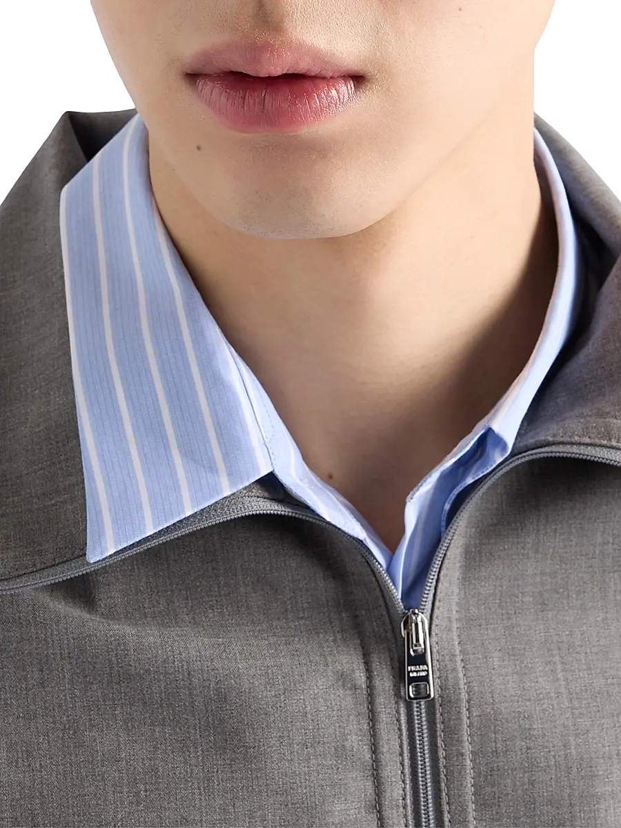 Prada Men's Wool Jacket - Grey | Thumbnail 5 Prada Men's Wool Jacket - Grey | Thumbnail 5
