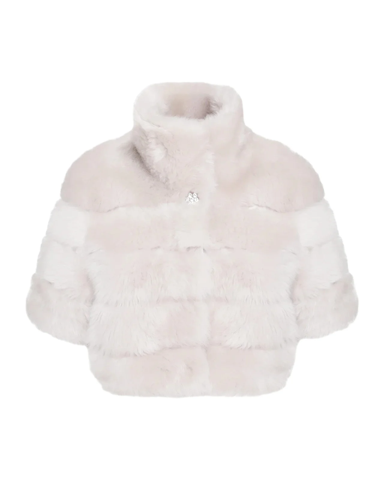 Reversible Merinillo Lamb Shearling Bolero Jacket With Cropped Sleeves Reversible Merinillo Lamb Shearling Bolero Jacket With Cropped Sleeves