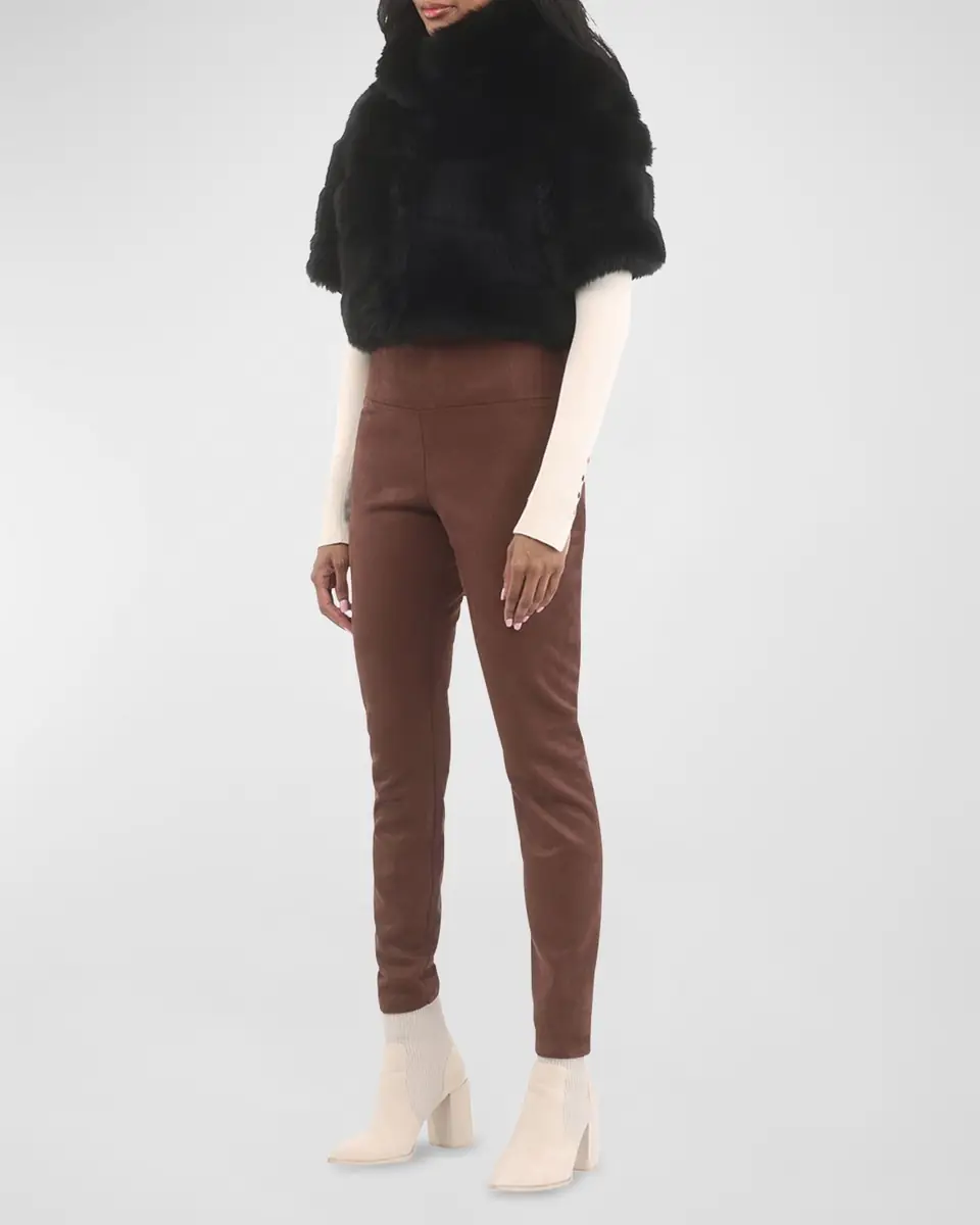 Gorski Reversible Merinillo Lamb Shearling Bolero Jacket With Cropped Sleeves | Thumbnail 3 Gorski Reversible Merinillo Lamb Shearling Bolero Jacket With Cropped Sleeves | Thumbnail 3