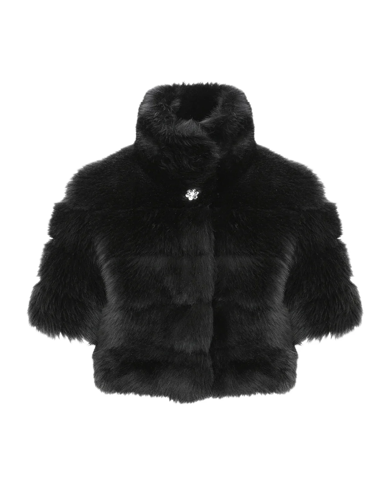 Reversible Merinillo Lamb Shearling Bolero Jacket With Cropped Sleeves Reversible Merinillo Lamb Shearling Bolero Jacket With Cropped Sleeves