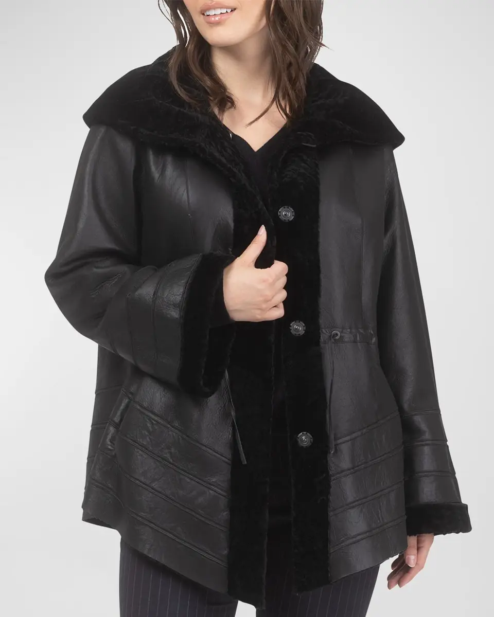 Gorski Reversible Textured Lamb Shearling Jacket | Thumbnail 6