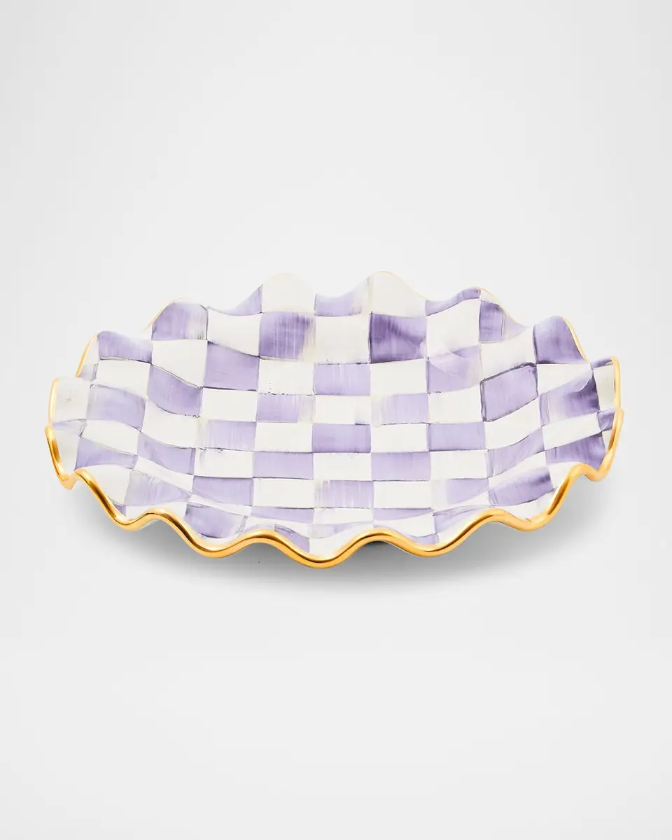 MacKenzie-Childs Violet Check Fluted Ceramic Dinner Plate | Thumbnail 2 MacKenzie-Childs Violet Check Fluted Ceramic Dinner Plate | Thumbnail 2