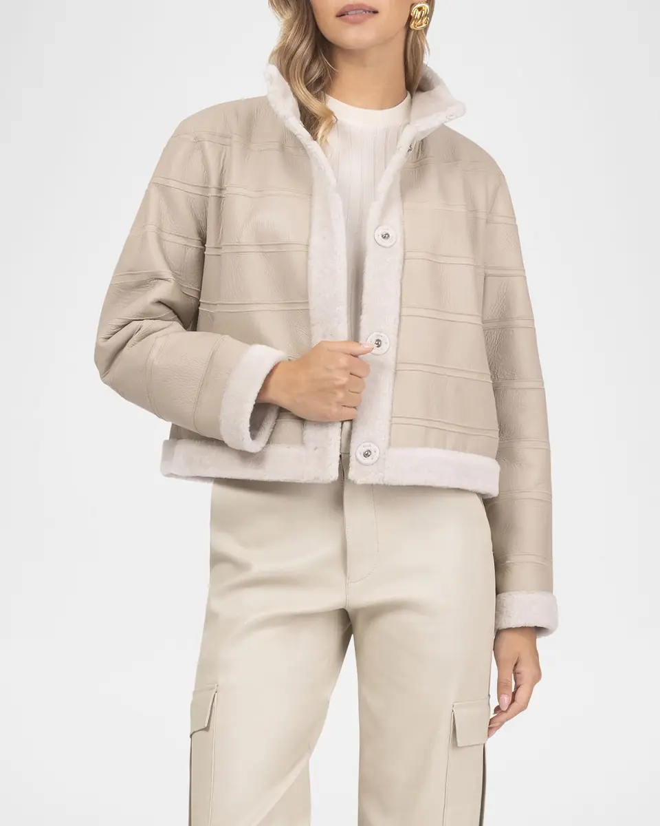 Gorski Reversible Textured Lamb Shearling Jacket | Thumbnail 4 Gorski Reversible Textured Lamb Shearling Jacket | Thumbnail 4