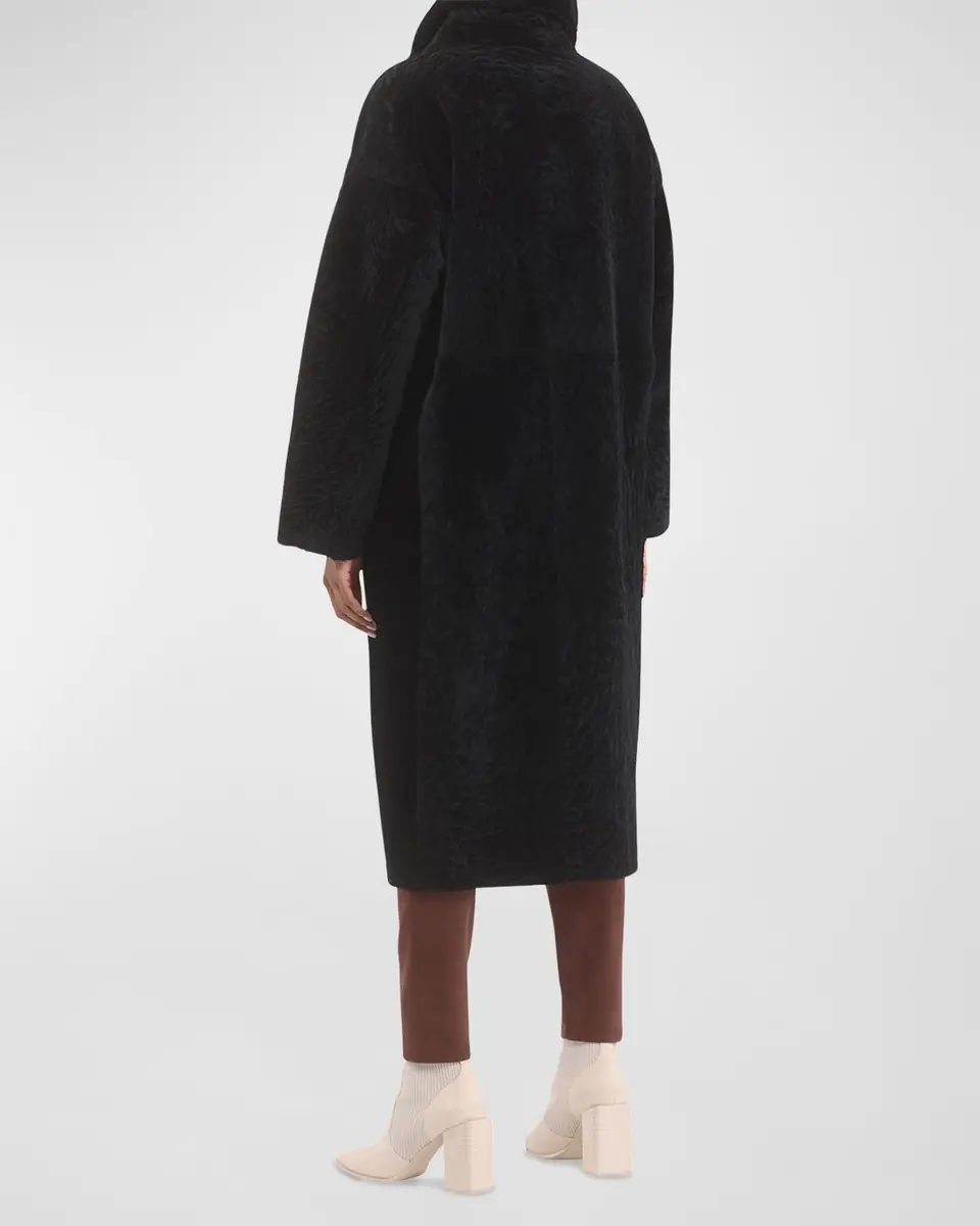 Gorski Reversible Textured Lamb Shearling Long Coat | Thumbnail 4 Gorski Reversible Textured Lamb Shearling Long Coat | Thumbnail 4