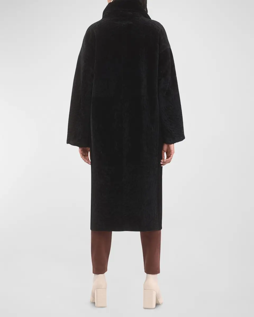 Gorski Reversible Textured Lamb Shearling Long Coat | Thumbnail 5 Gorski Reversible Textured Lamb Shearling Long Coat | Thumbnail 5