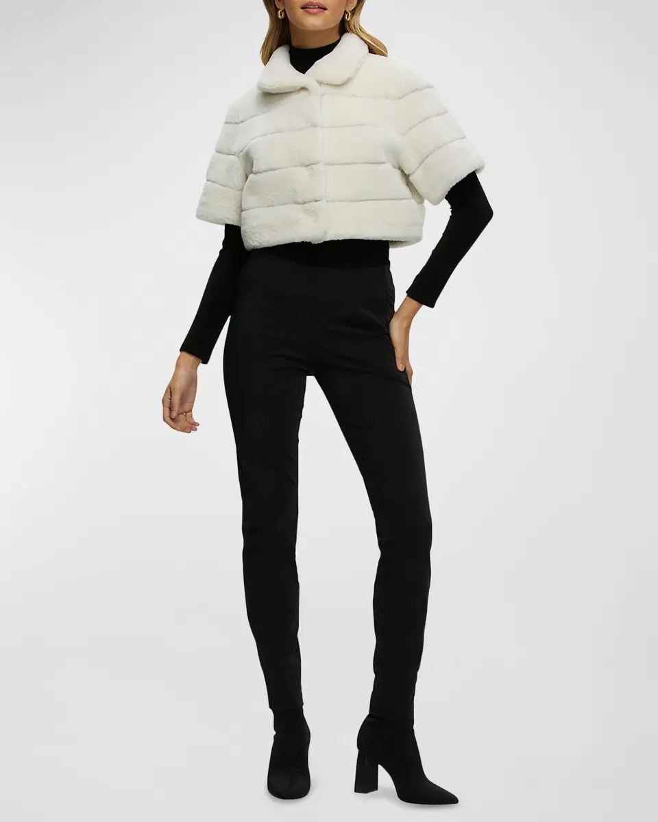 Gorski Reversible Lamb Shearling Bolero Jacket With Cropped Sleeves | Thumbnail 3 Gorski Reversible Lamb Shearling Bolero Jacket With Cropped Sleeves | Thumbnail 3
