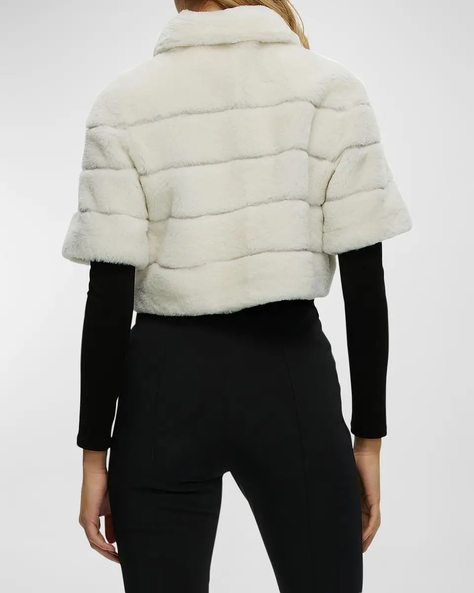 Gorski Reversible Lamb Shearling Bolero Jacket With Cropped Sleeves | Thumbnail 4 Gorski Reversible Lamb Shearling Bolero Jacket With Cropped Sleeves | Thumbnail 4
