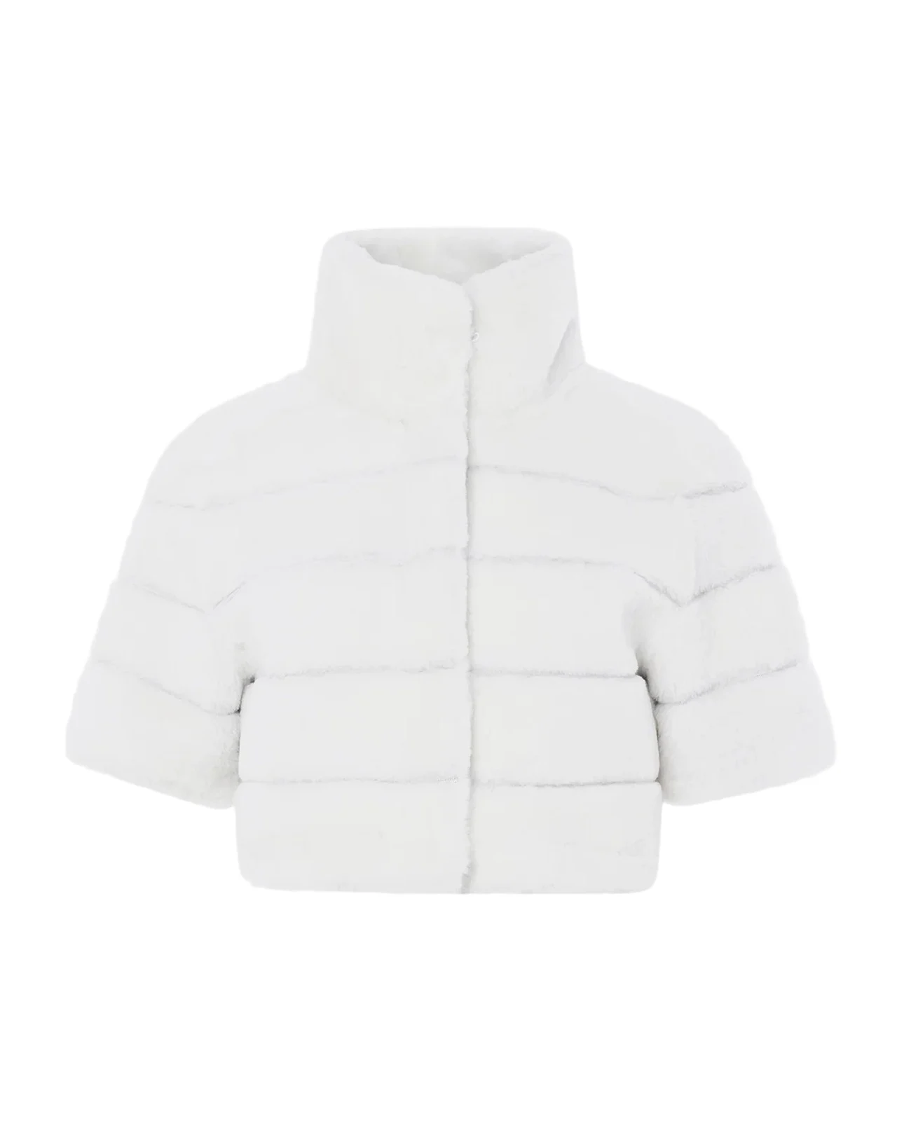 Reversible Lamb Shearling Bolero Jacket With Cropped Sleeves Reversible Lamb Shearling Bolero Jacket With Cropped Sleeves