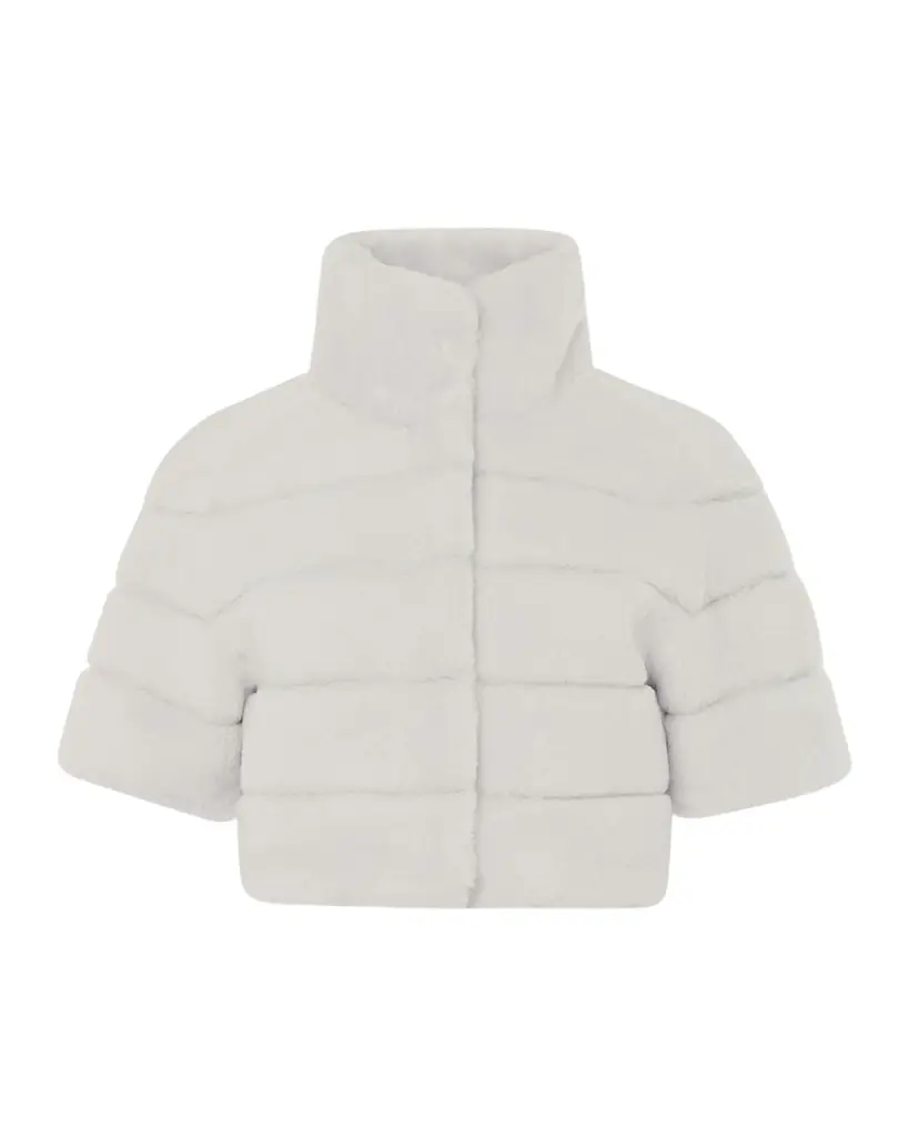 Gorski Reversible Lamb Shearling Bolero Jacket With Cropped Sleeves