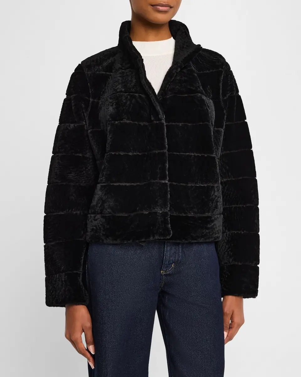 Gorski Reversible Textured Lamb Shearling Jacket | Thumbnail 4 Gorski Reversible Textured Lamb Shearling Jacket | Thumbnail 4