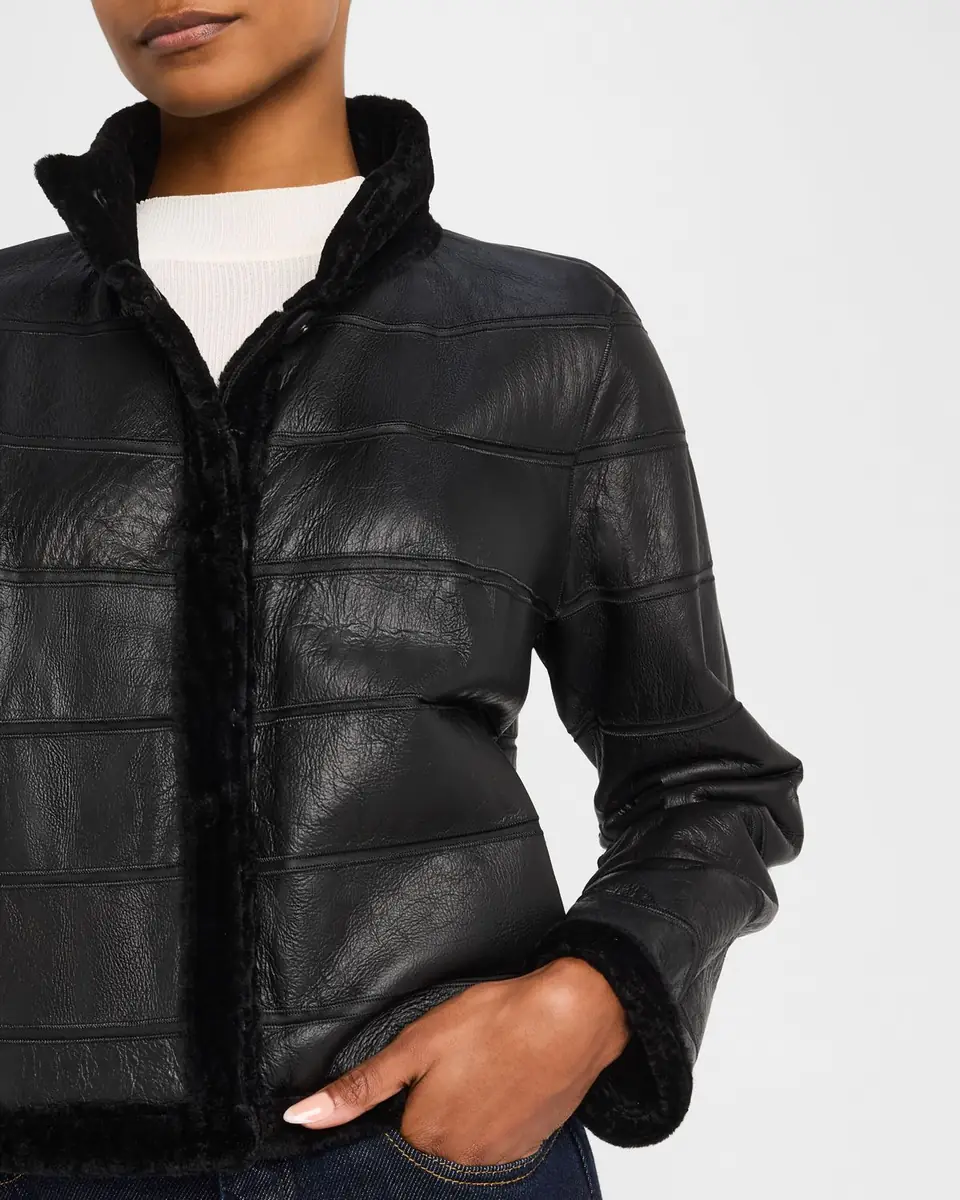 Gorski Reversible Textured Lamb Shearling Jacket | Thumbnail 5 Gorski Reversible Textured Lamb Shearling Jacket | Thumbnail 5