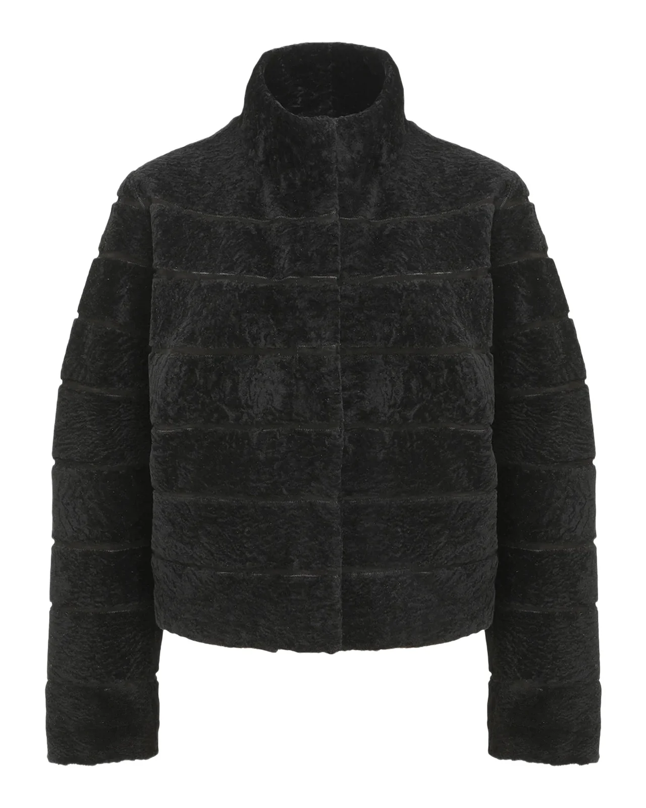 Reversible Textured Lamb Shearling Jacket