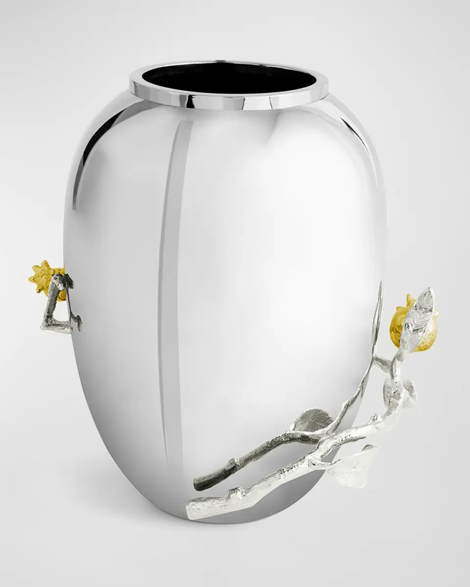 Michael Aram Pomegranate Silver & Gold Medium Vase with 24K Goldplate | Thumbnail 3 Michael Aram Pomegranate Silver & Gold Medium Vase with 24K Goldplate | Thumbnail 3