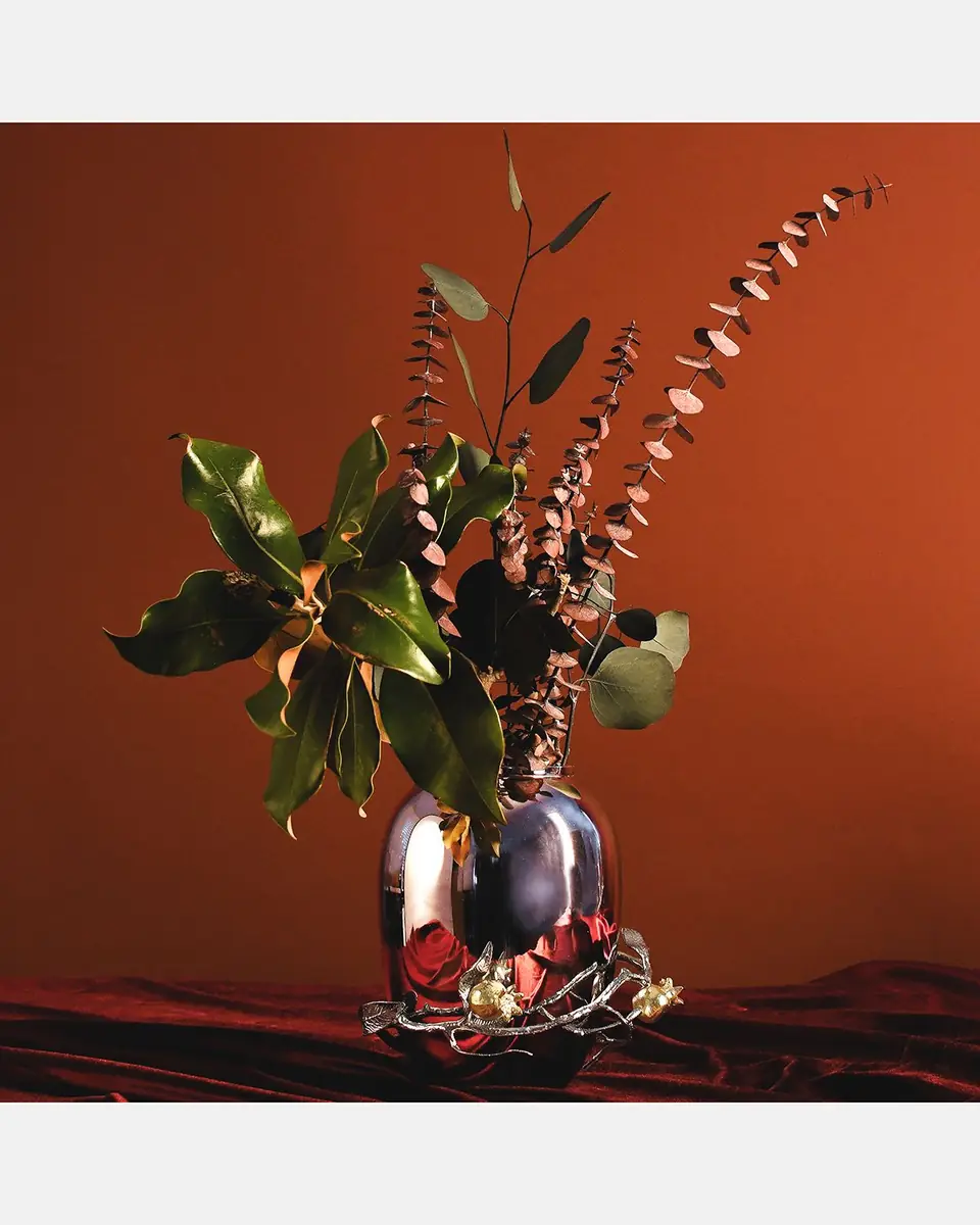 Michael Aram Pomegranate Silver & Gold Medium Vase with 24K Goldplate | Thumbnail 5 Michael Aram Pomegranate Silver & Gold Medium Vase with 24K Goldplate | Thumbnail 5