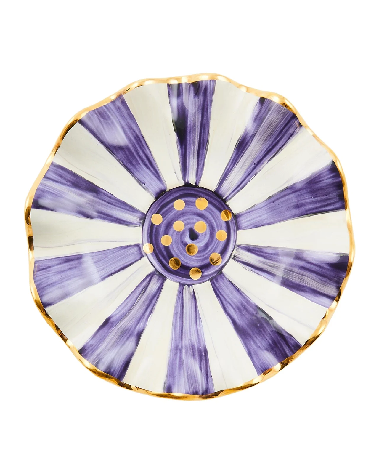 MacKenzie-Childs Violet Check Ceramic Saucer
