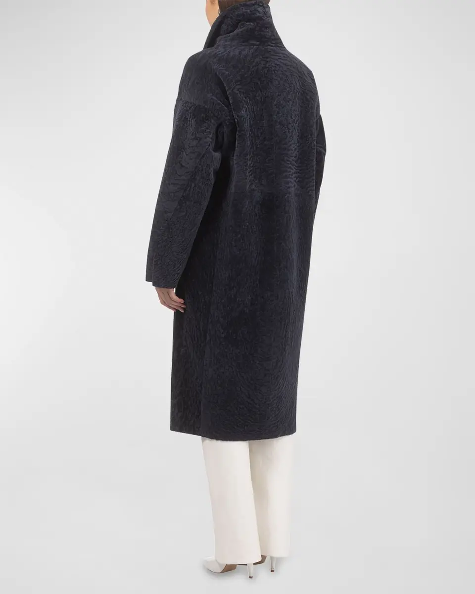 Gorski Reversible Textured Lamb Shearling Long Coat | Thumbnail 4 Gorski Reversible Textured Lamb Shearling Long Coat | Thumbnail 4