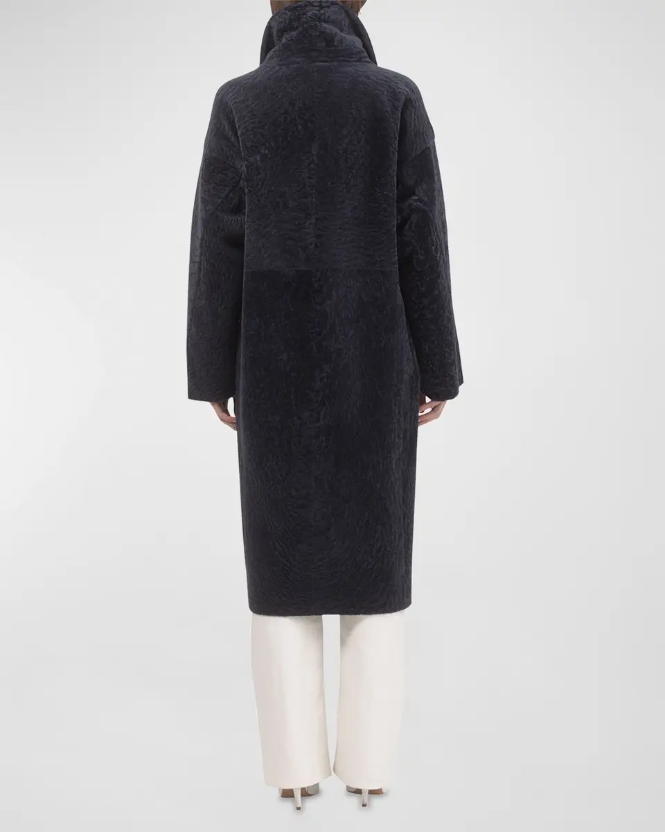 Gorski Reversible Textured Lamb Shearling Long Coat | Thumbnail 5 Gorski Reversible Textured Lamb Shearling Long Coat | Thumbnail 5