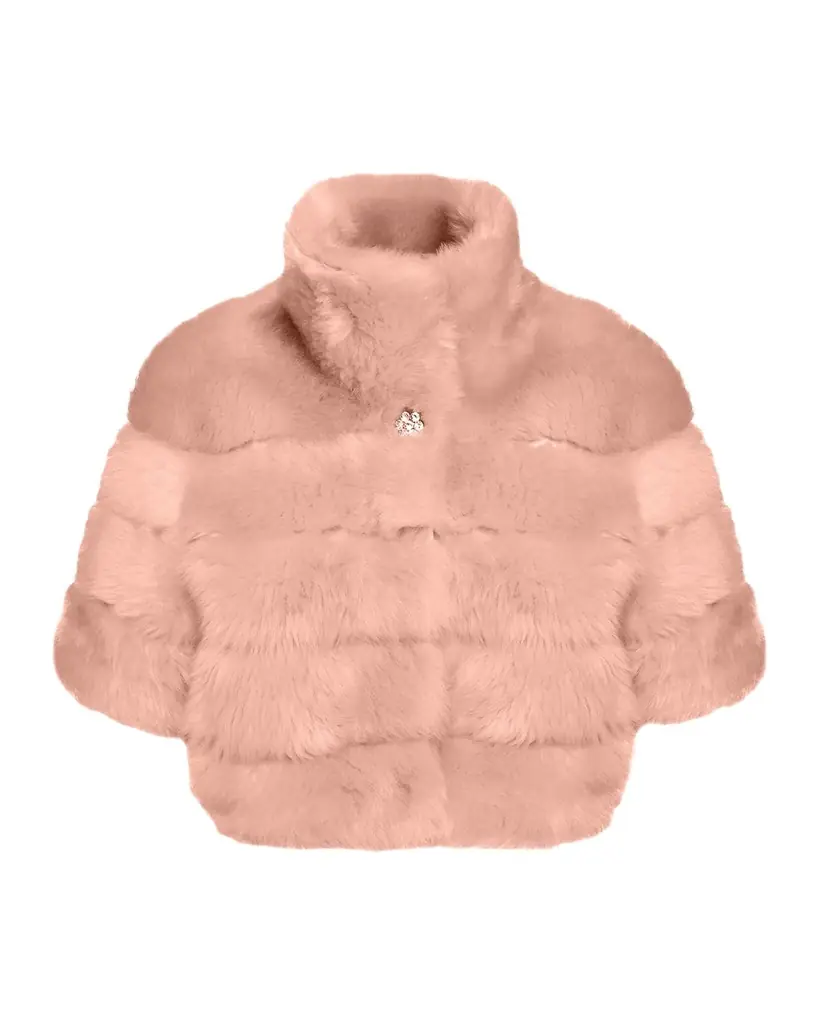 Reversible Merinillo Lamb Shearling Bolero Jacket With Cropped Sleeves