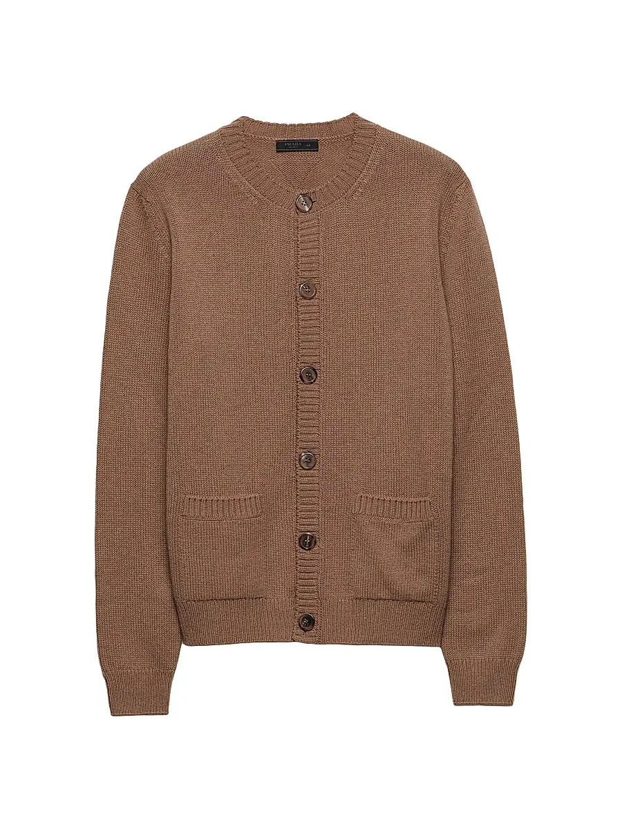 Prada Men's Cashmere Cardigan - Brown | Image 1 Prada Men's Cashmere Cardigan - Brown | Image 1