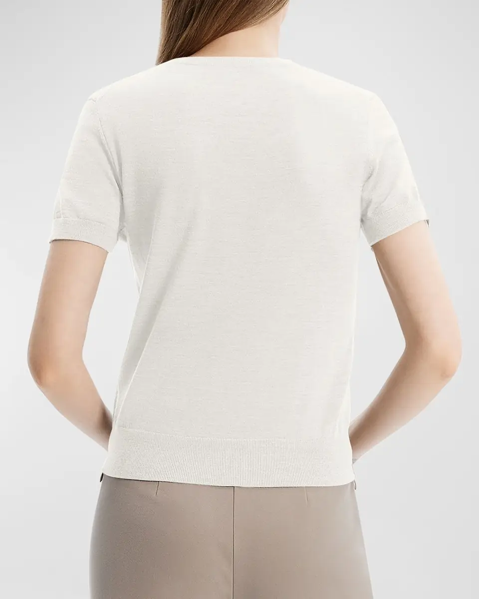 Theory Regal Merino Wool Short-Sleeve Crew T-Shirt | Thumbnail 6