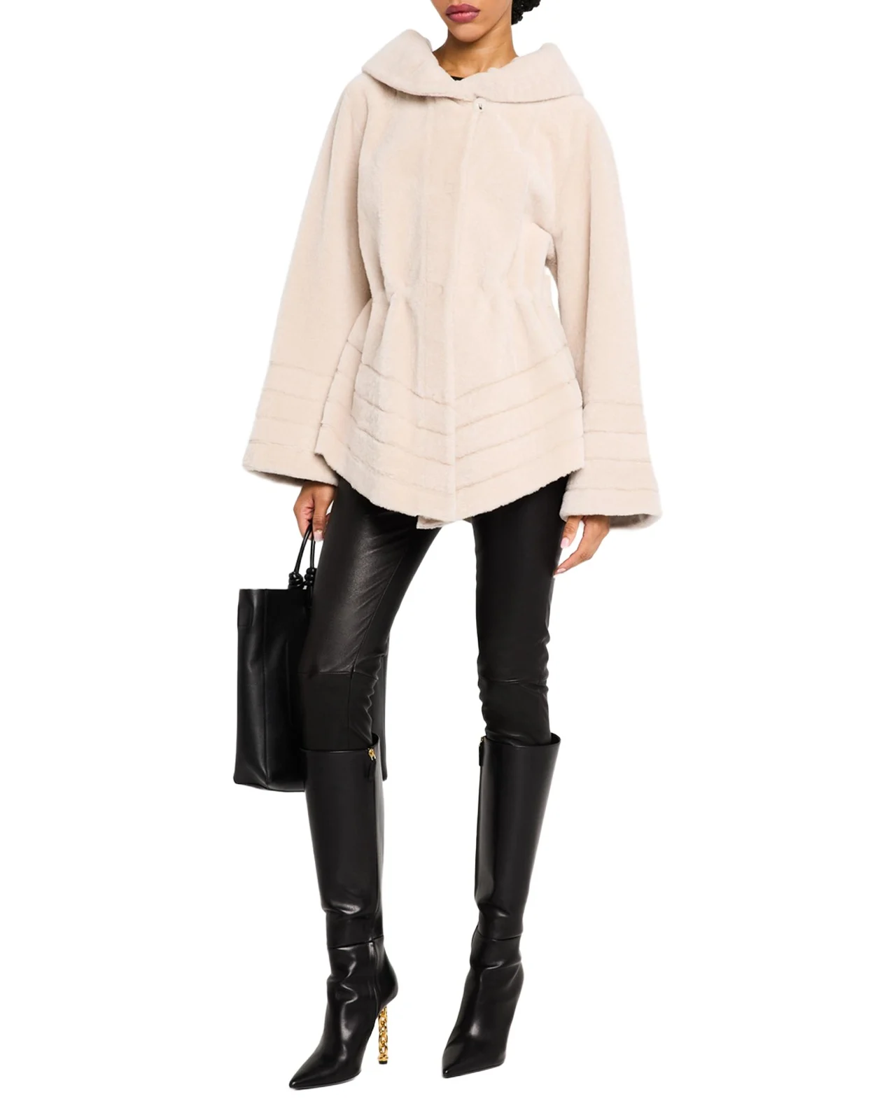 Reversible Textured Lamb Shearling Jacket