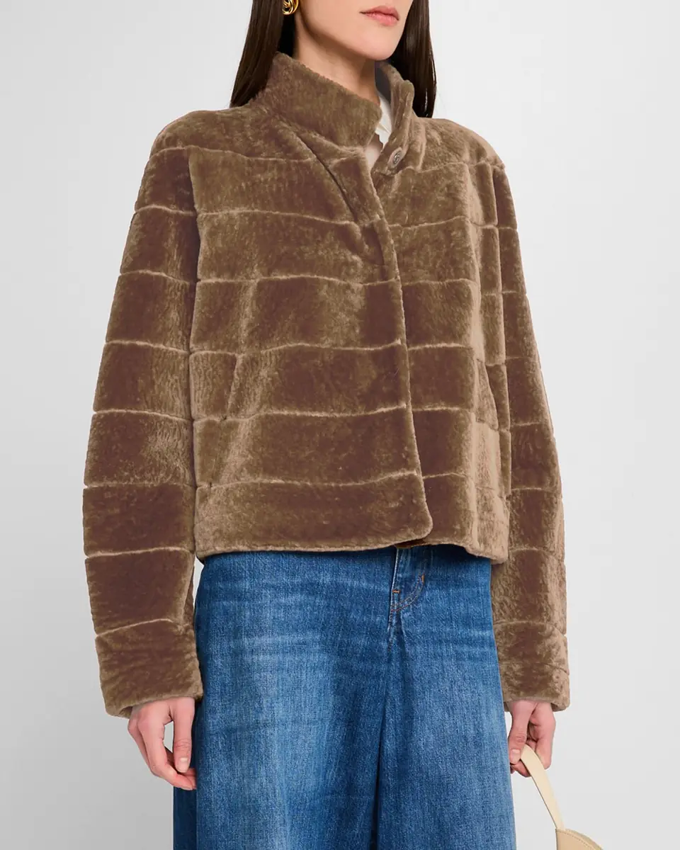 Gorski Reversible Textured Lamb Shearling Jacket | Thumbnail 4 Gorski Reversible Textured Lamb Shearling Jacket | Thumbnail 4