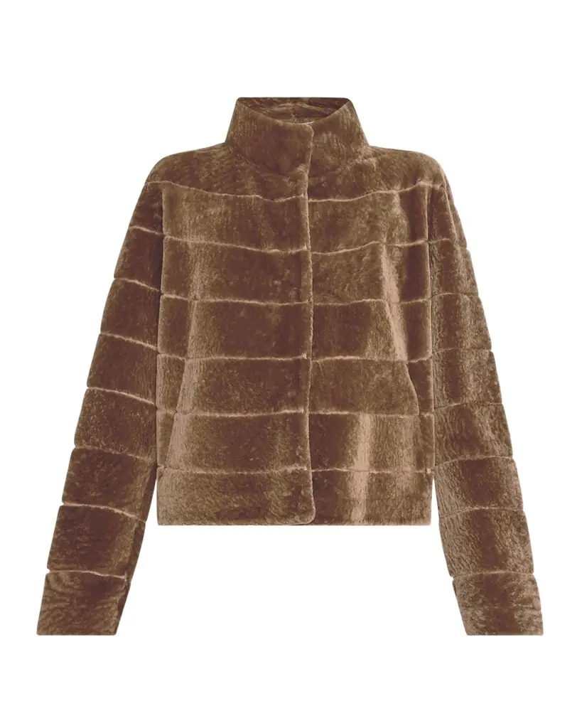Reversible Textured Lamb Shearling Jacket Reversible Textured Lamb Shearling Jacket