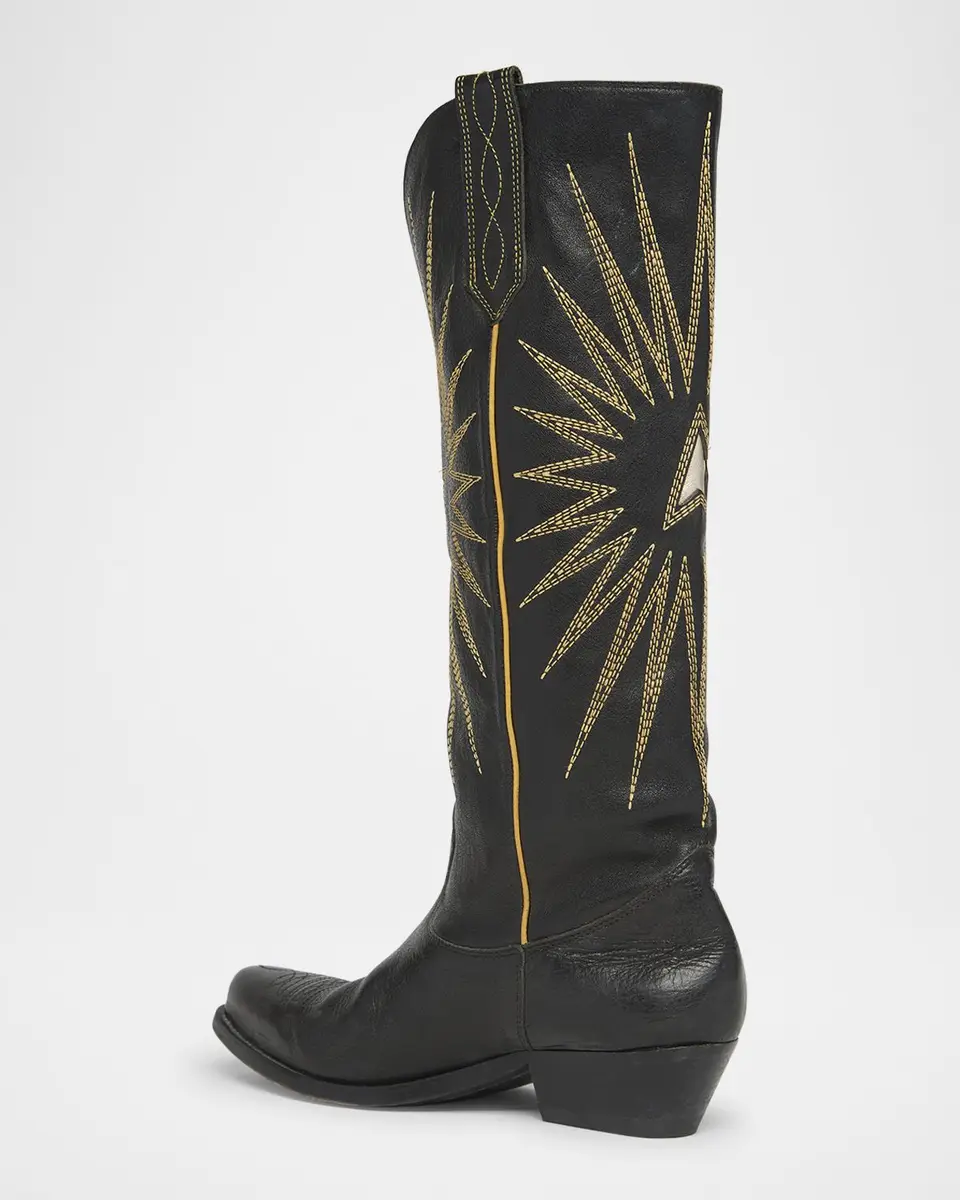 Golden Goose Wish Star Embroidered Leather Western Boots | Thumbnail 4 Golden Goose Wish Star Embroidered Leather Western Boots | Thumbnail 4